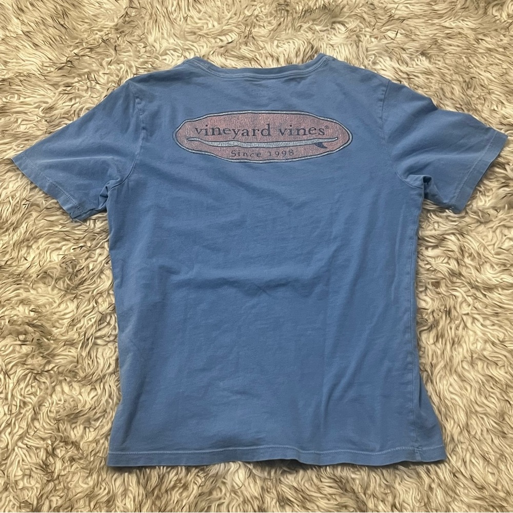 Vineyard Vines Men's Short-Sleeve Tee in Light Blue with Logo
